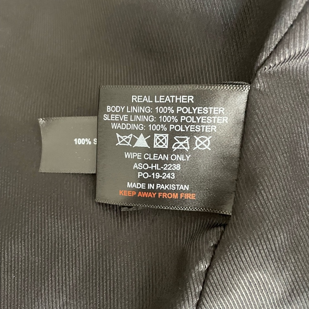 Barneys black 100% sheep leather jacket, size US 10 - Picture 5 of 10